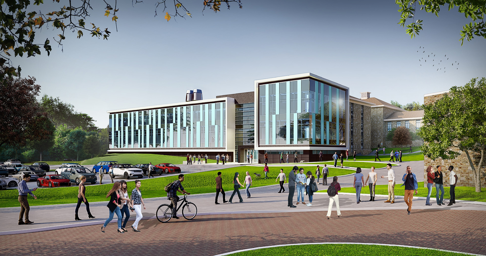 Artist rendering of exterior of Science Innovation Center